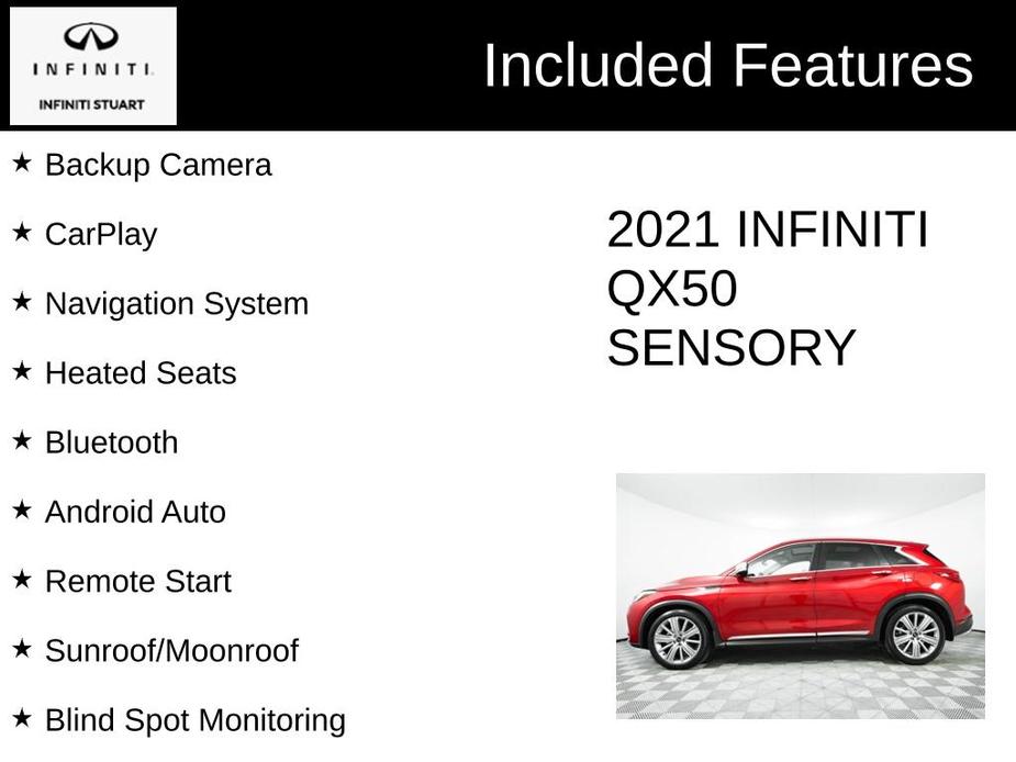 used 2021 INFINITI QX50 car, priced at $27,350