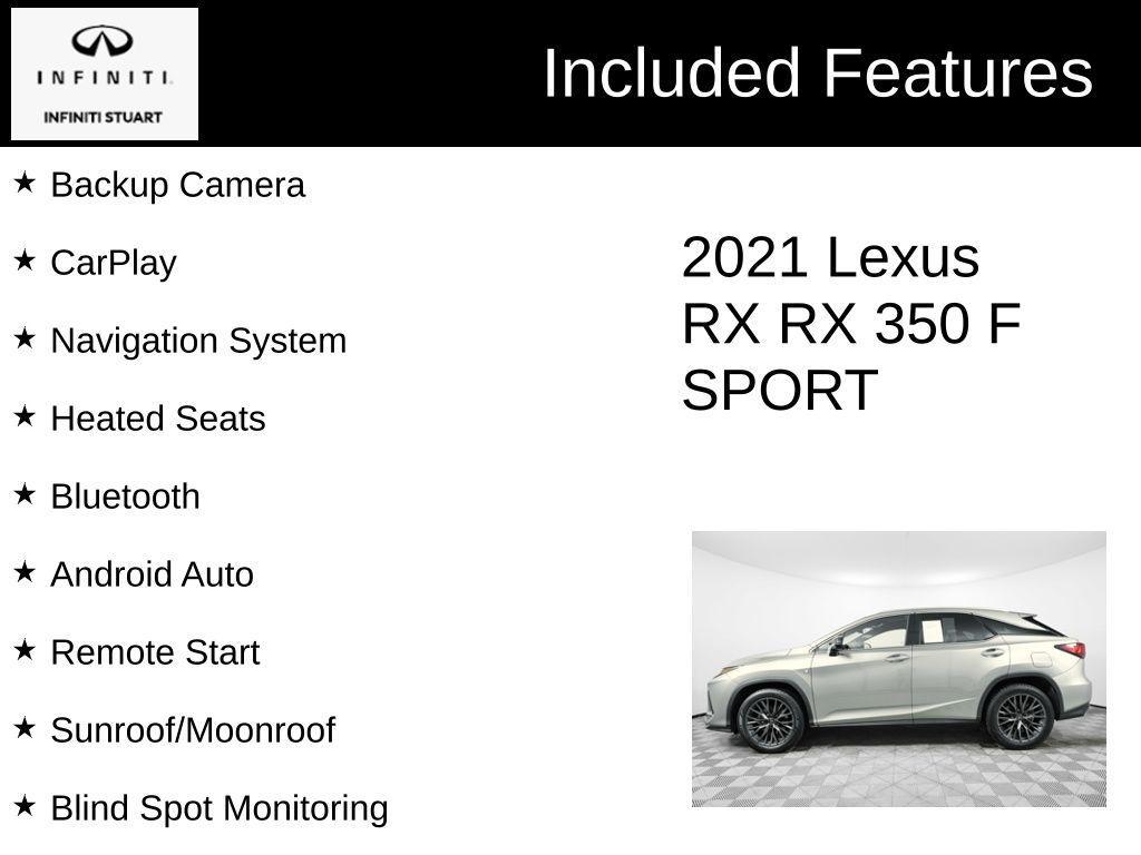 used 2021 Lexus RX 350 car, priced at $39,477