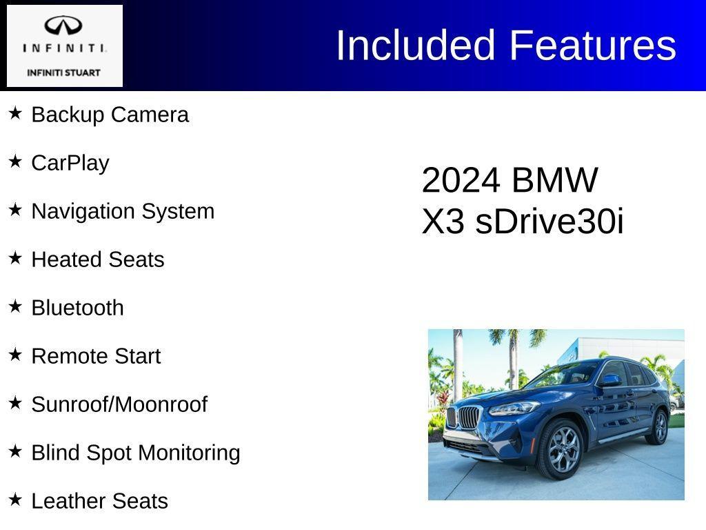 used 2024 BMW X3 car, priced at $38,724
