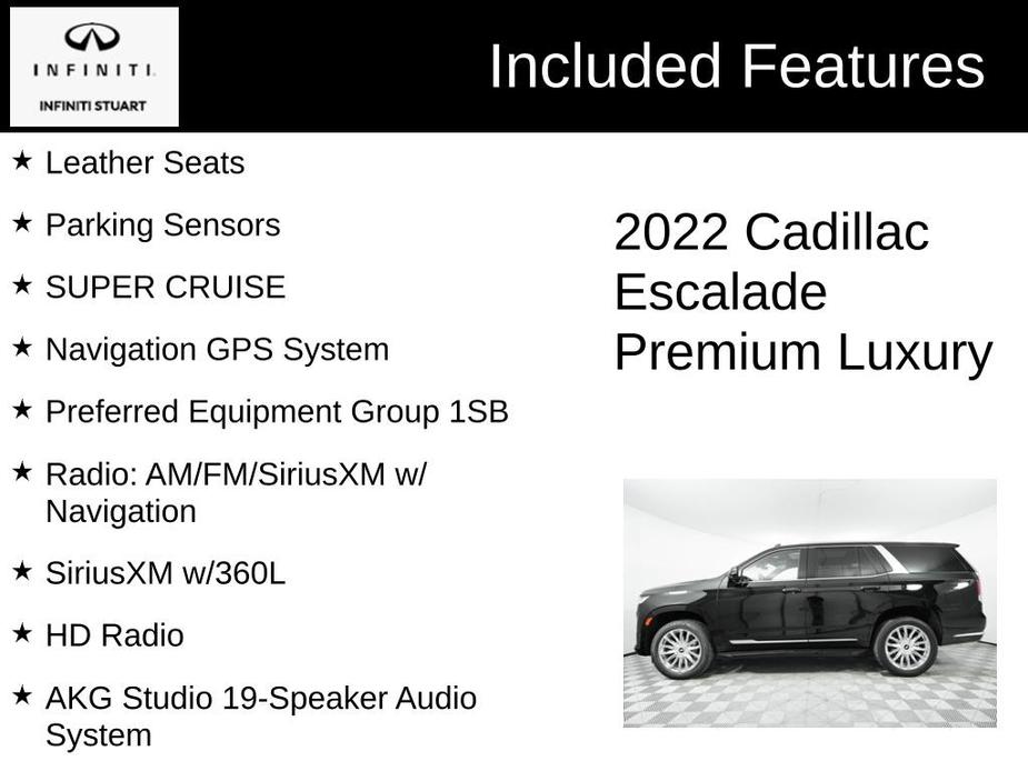 used 2022 Cadillac Escalade car, priced at $72,600