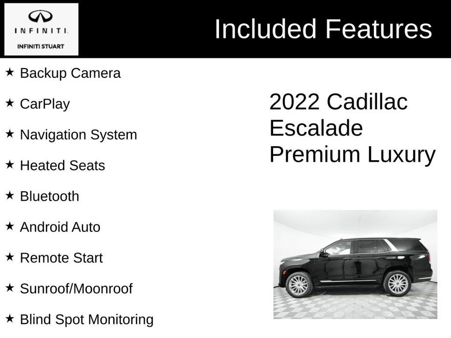 used 2022 Cadillac Escalade car, priced at $72,600