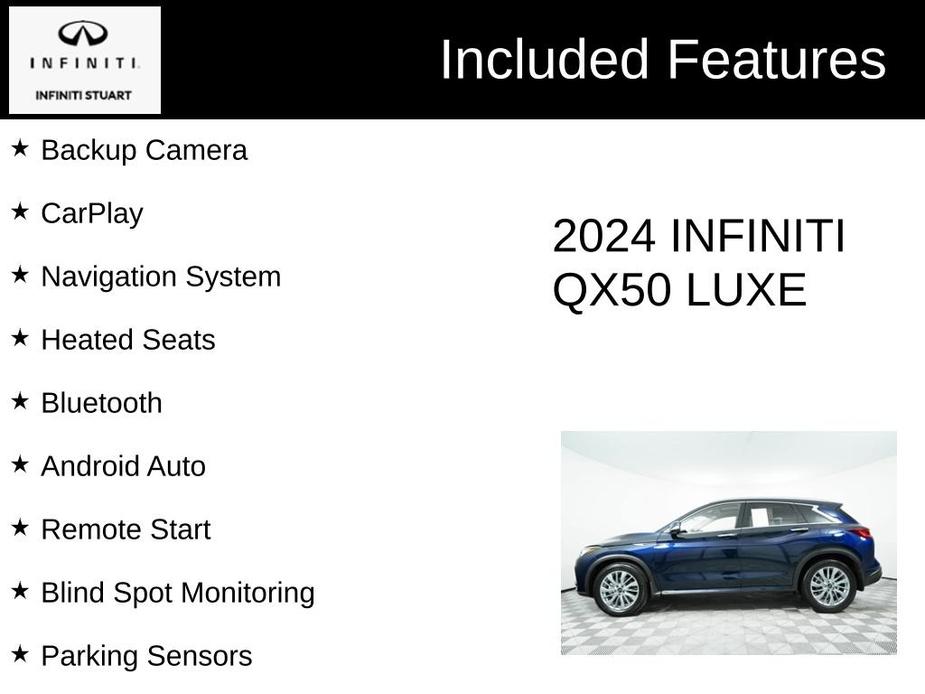 used 2024 INFINITI QX50 car, priced at $40,900