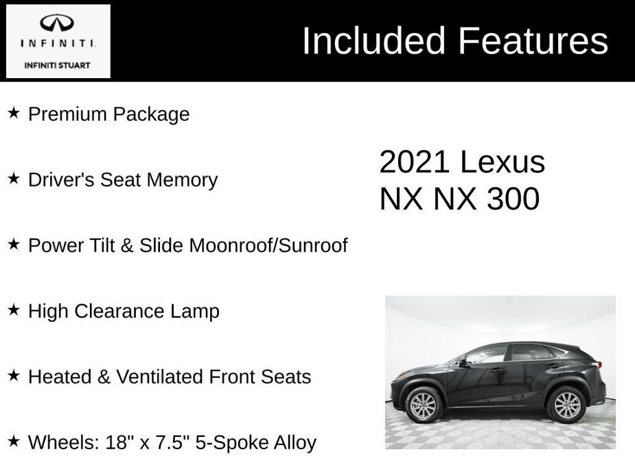 used 2021 Lexus NX 300 car, priced at $31,800