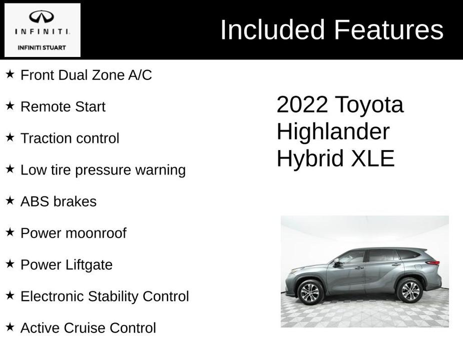 used 2022 Toyota Highlander Hybrid car, priced at $34,472