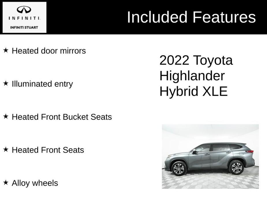 used 2022 Toyota Highlander Hybrid car, priced at $34,472