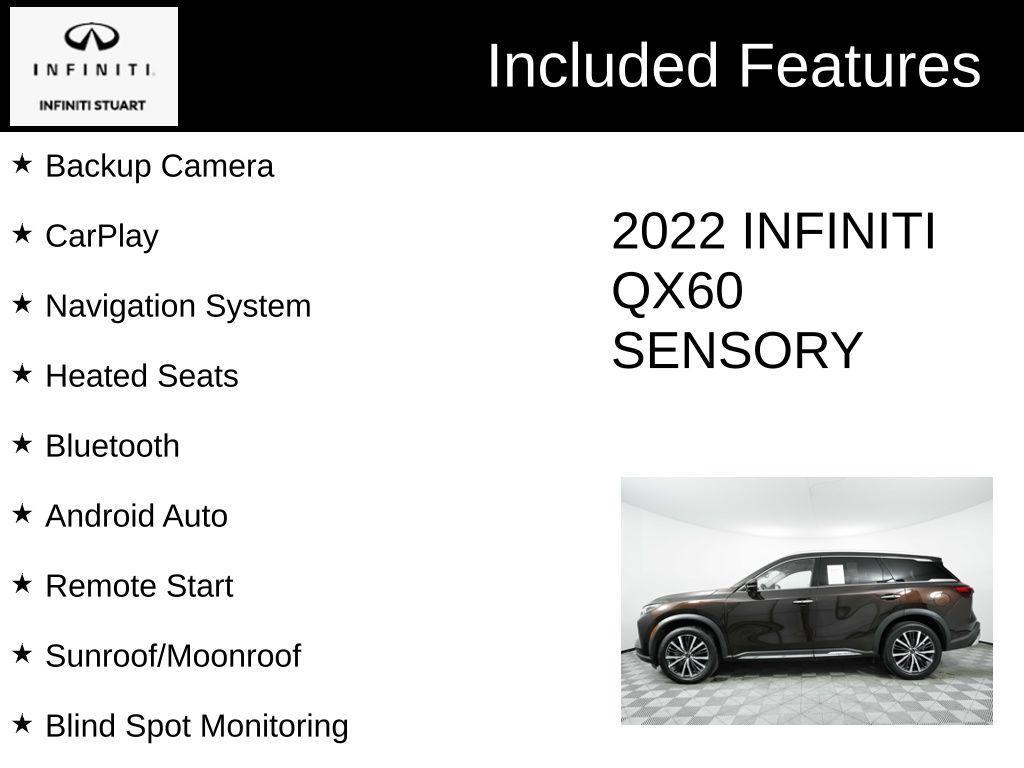 used 2022 INFINITI QX60 car, priced at $39,724