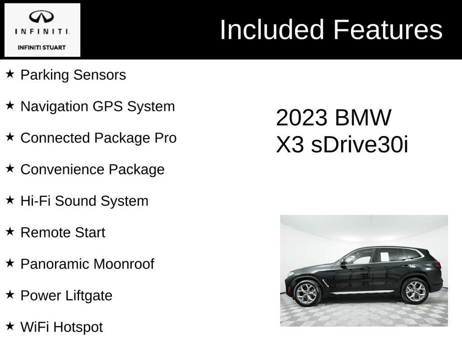 used 2023 BMW X3 car, priced at $35,300