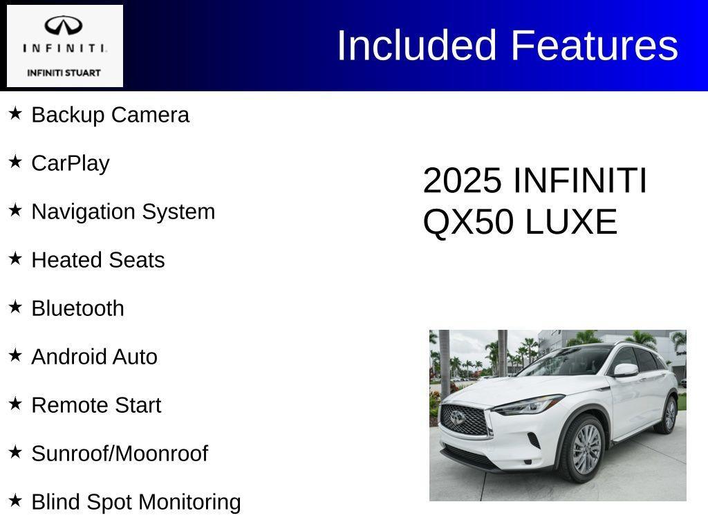 used 2025 INFINITI QX50 car, priced at $36,485