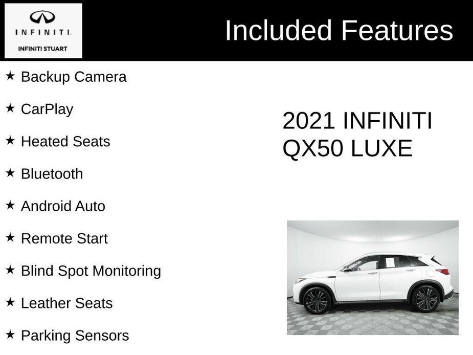 used 2021 INFINITI QX50 car, priced at $25,619