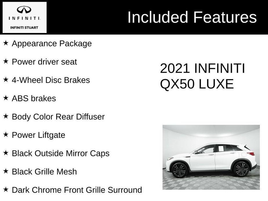 used 2021 INFINITI QX50 car, priced at $25,619