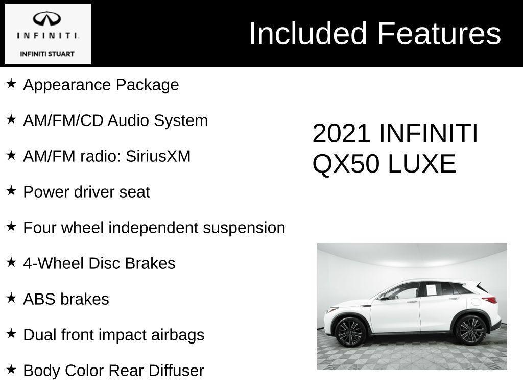 used 2021 INFINITI QX50 car, priced at $24,000