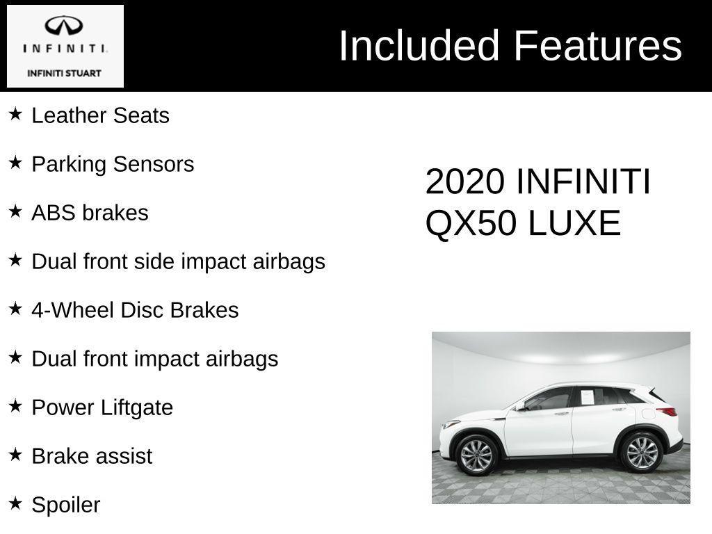 used 2020 INFINITI QX50 car, priced at $21,540