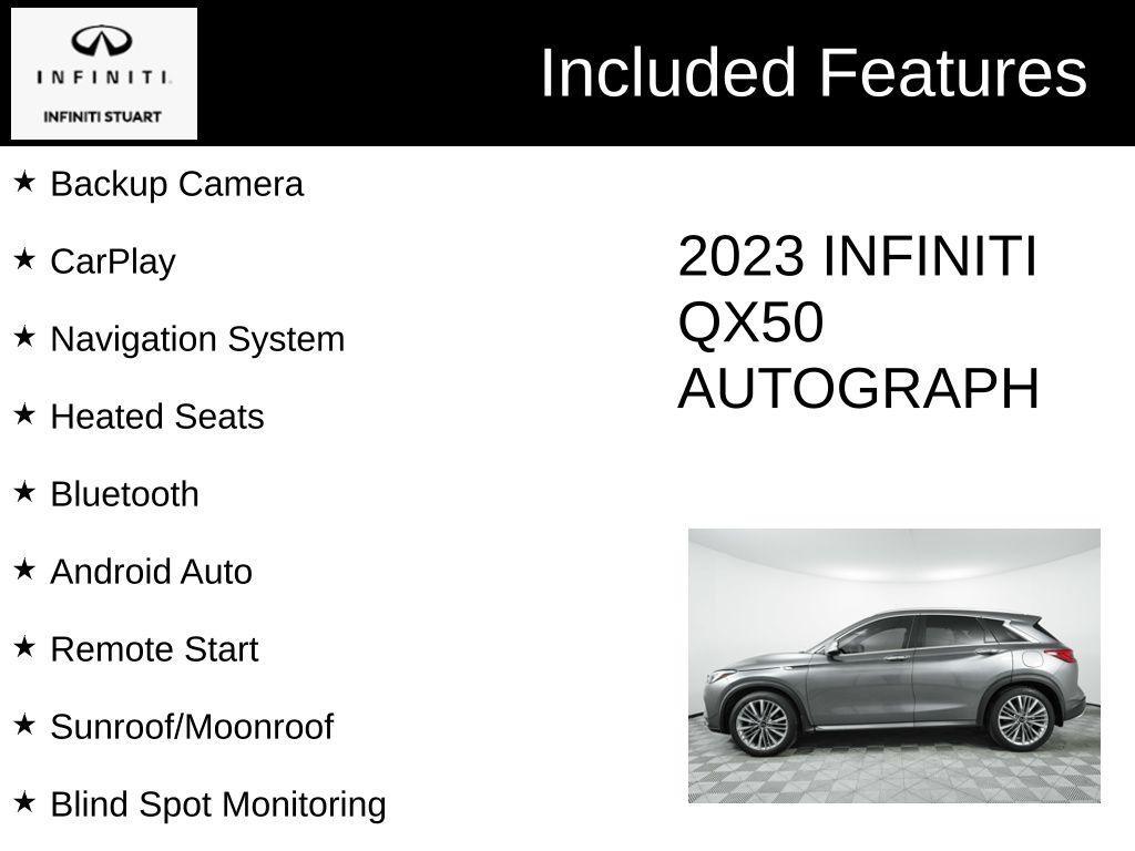used 2023 INFINITI QX50 car, priced at $39,512