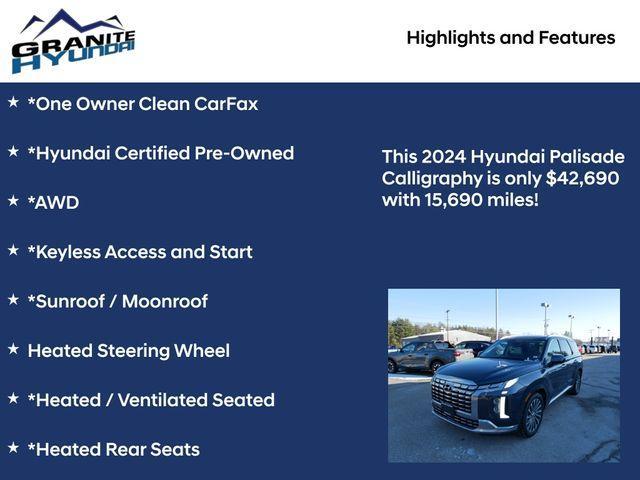 used 2024 Hyundai Palisade car, priced at $42,690