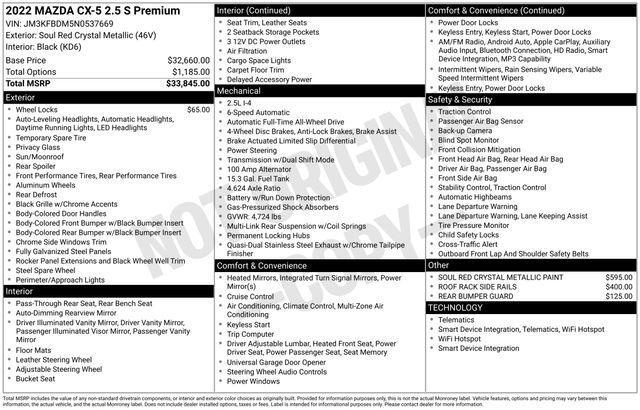 used 2022 Mazda CX-5 car, priced at $22,490