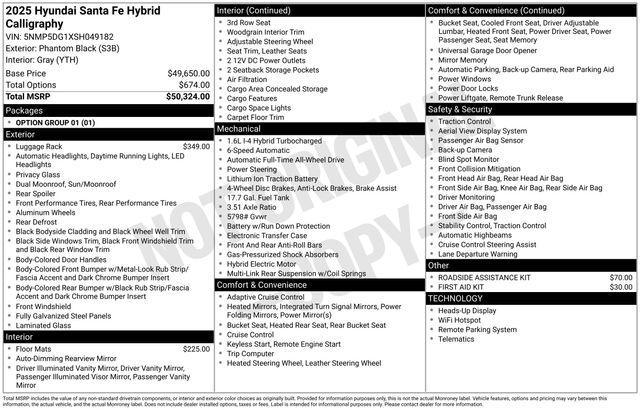 new 2025 Hyundai SANTA FE HEV car, priced at $50,867