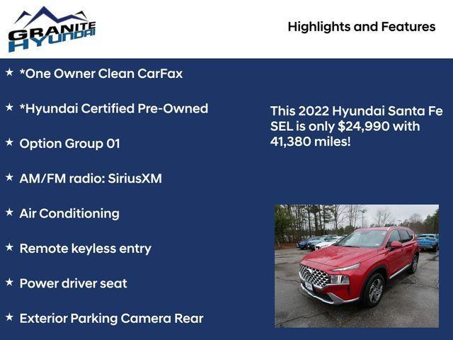 used 2022 Hyundai Santa Fe car, priced at $24,990