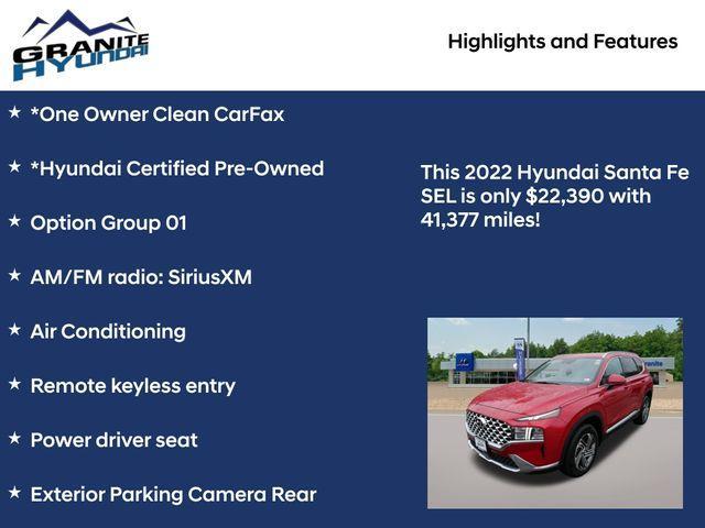 used 2022 Hyundai Santa Fe car, priced at $22,390