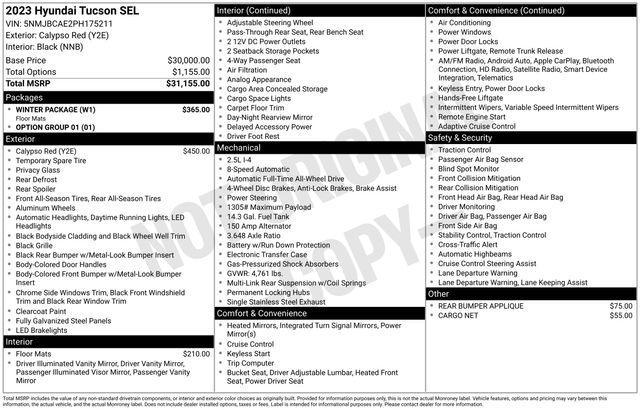 used 2023 Hyundai Tucson car, priced at $25,990