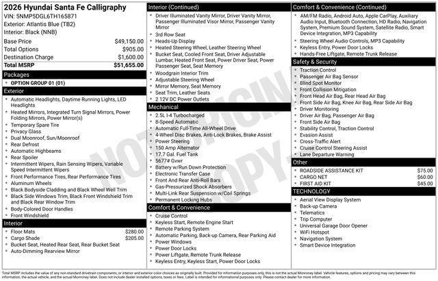 new 2026 Hyundai Santa Fe car, priced at $46,557