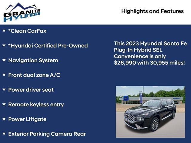 used 2023 Hyundai Santa Fe Plug-In Hybrid car, priced at $26,990