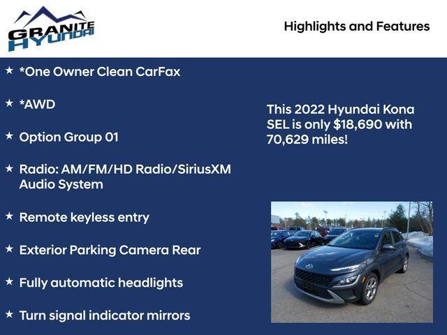 used 2022 Hyundai Kona car, priced at $18,690