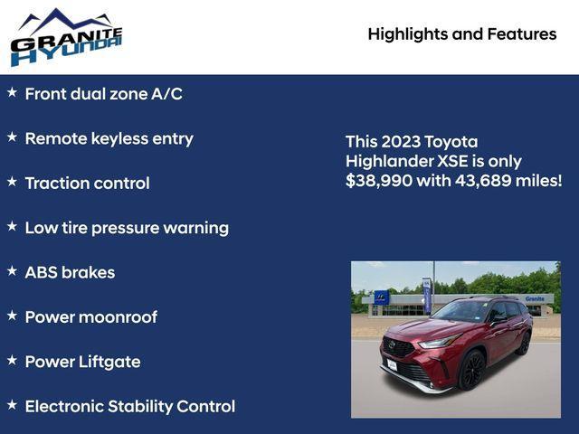 used 2023 Toyota Highlander car, priced at $38,990