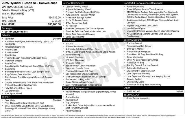 used 2025 Hyundai Tucson car, priced at $29,990
