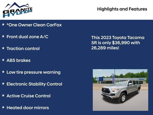 used 2023 Toyota Tacoma car, priced at $36,990
