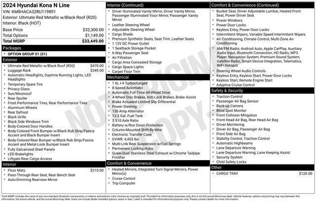 used 2024 Hyundai Kona car, priced at $27,790