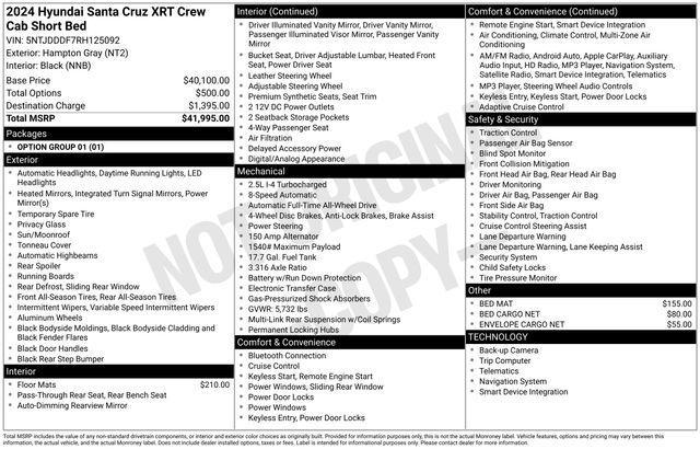 used 2024 Hyundai SANTA CRUZ car, priced at $31,490