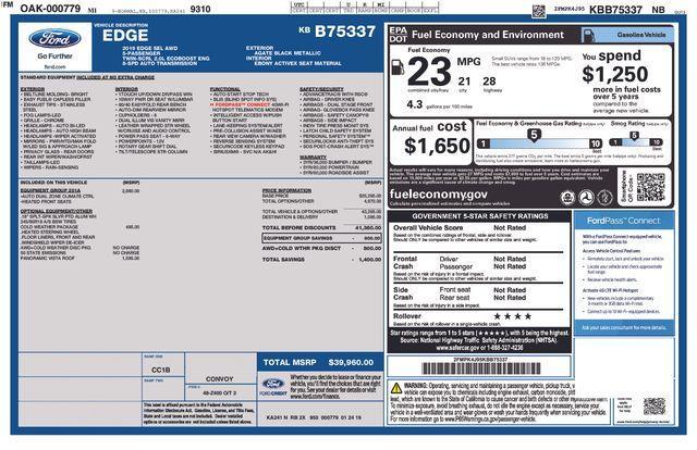 used 2019 Ford Edge car, priced at $12,490