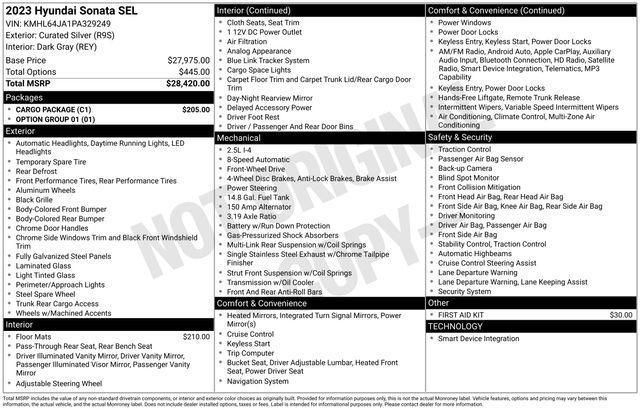 used 2023 Hyundai Sonata car, priced at $23,590