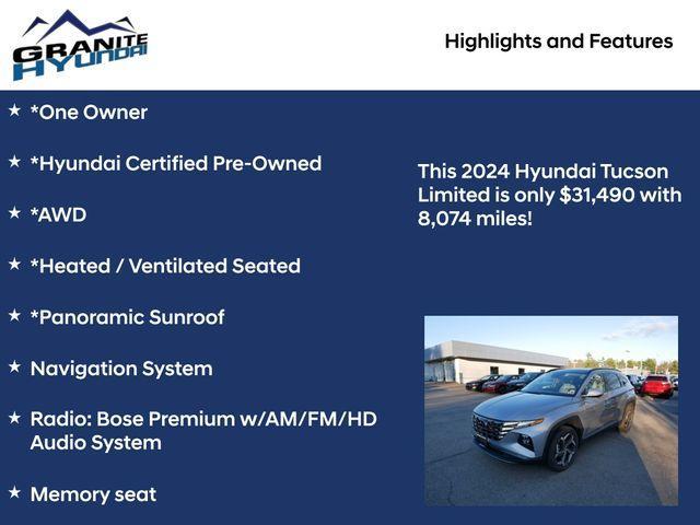 used 2024 Hyundai Tucson car, priced at $31,490