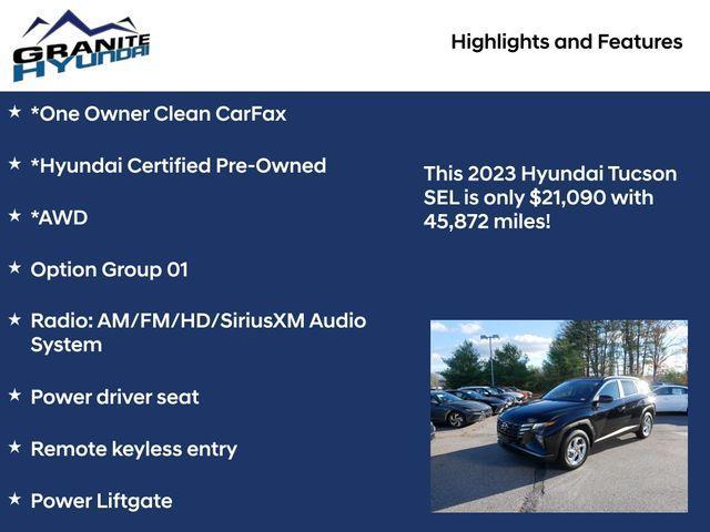 used 2023 Hyundai Tucson car, priced at $21,090