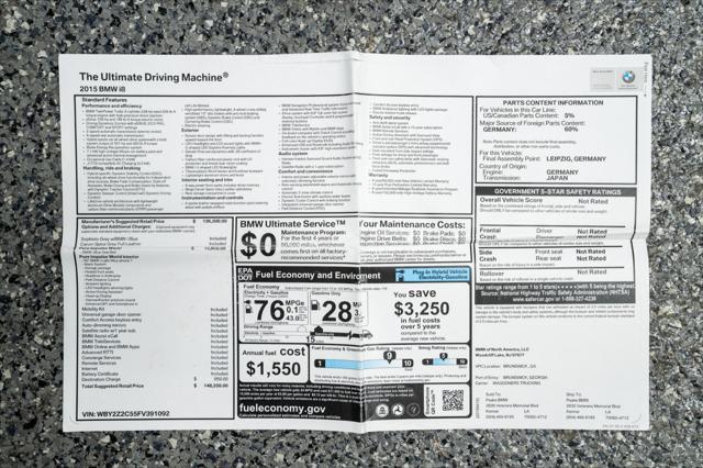 used 2015 BMW i8 car, priced at $69,900
