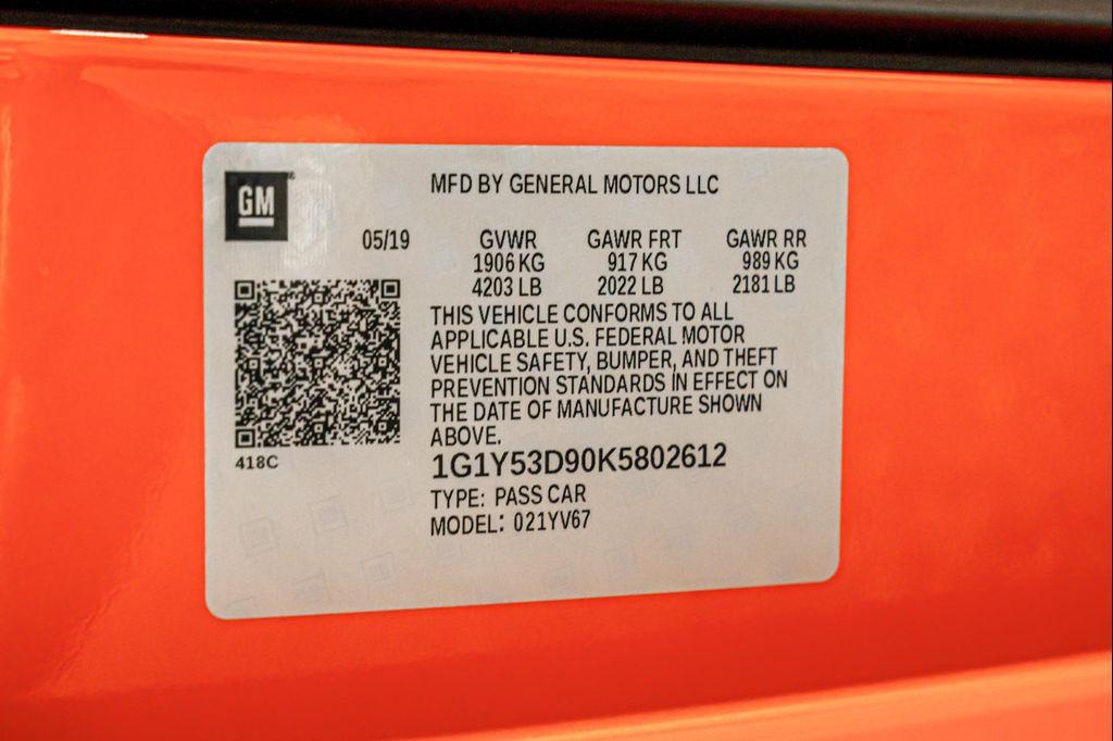 used 2019 Chevrolet Corvette car, priced at $219,900