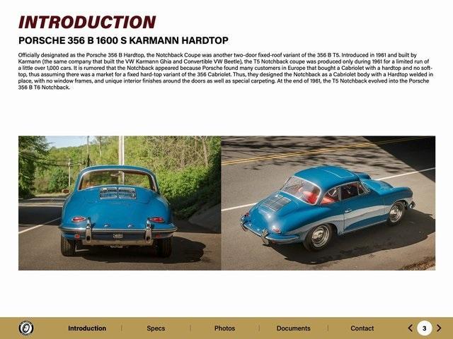used 1961 Porsche 356 car, priced at $199,895
