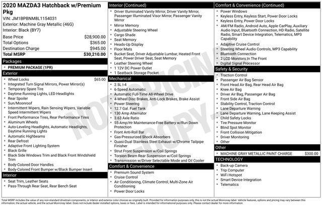 used 2020 Mazda Mazda3 car, priced at $20,335