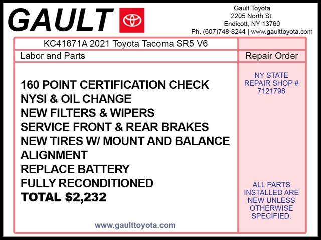 used 2021 Toyota Tacoma car, priced at $33,900