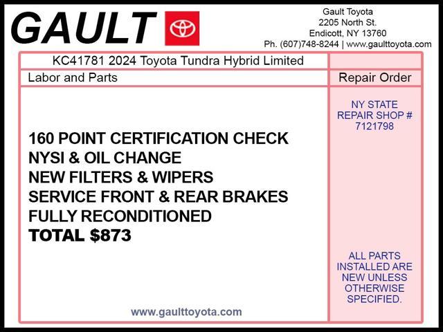 used 2024 Toyota Tundra Hybrid car, priced at $56,429