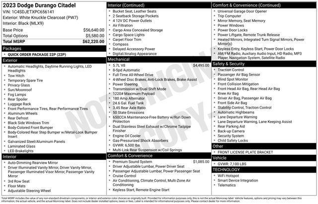 used 2023 Dodge Durango car, priced at $38,940