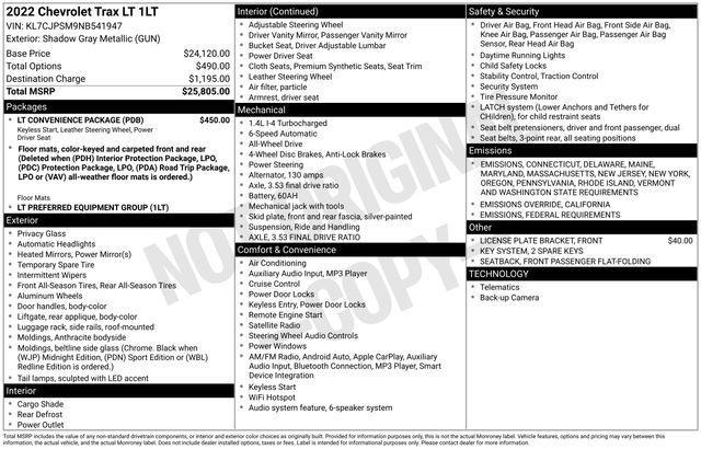 used 2022 Chevrolet Trax car, priced at $19,372