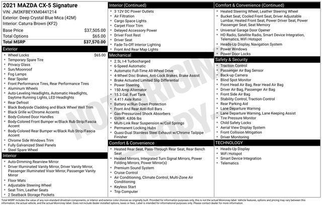 used 2021 Mazda CX-5 car, priced at $22,806