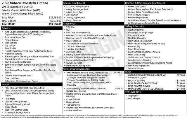 used 2023 Subaru Crosstrek car, priced at $22,000