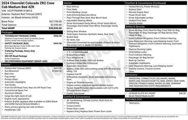 used 2024 Chevrolet Colorado car, priced at $46,172
