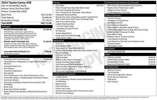 used 2024 Toyota Camry car, priced at $31,132
