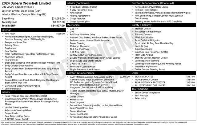 used 2024 Subaru Crosstrek car, priced at $29,711
