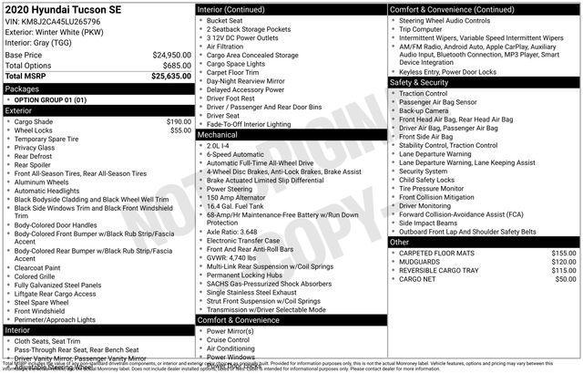 used 2020 Hyundai Tucson car, priced at $17,241
