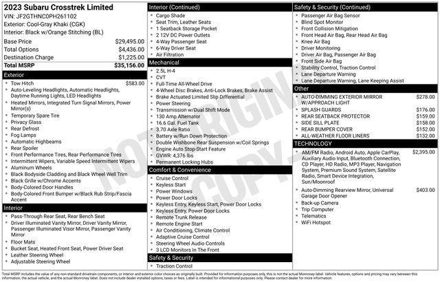 used 2023 Subaru Crosstrek car, priced at $25,931